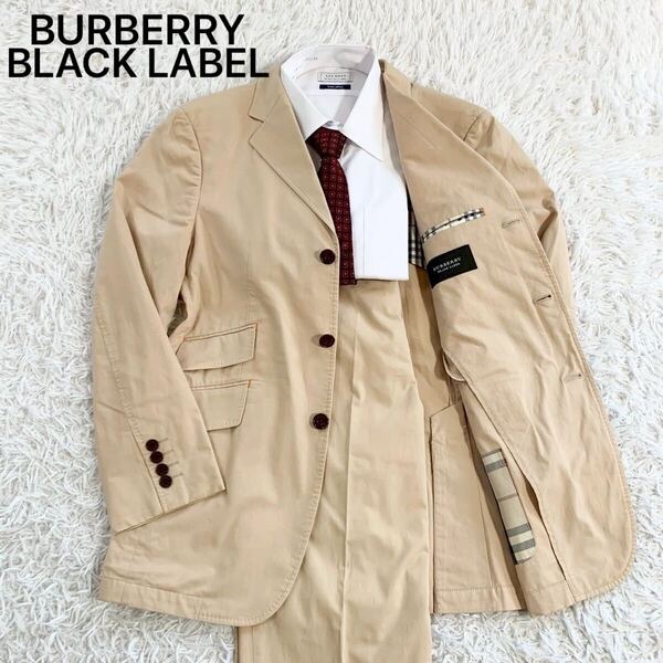 入手困難 ノバチェック BURBERRY BLACK LABEL スーツ セットアップ ベージュ バーバリーブラックレーベル テーラードジャケット スラックス
