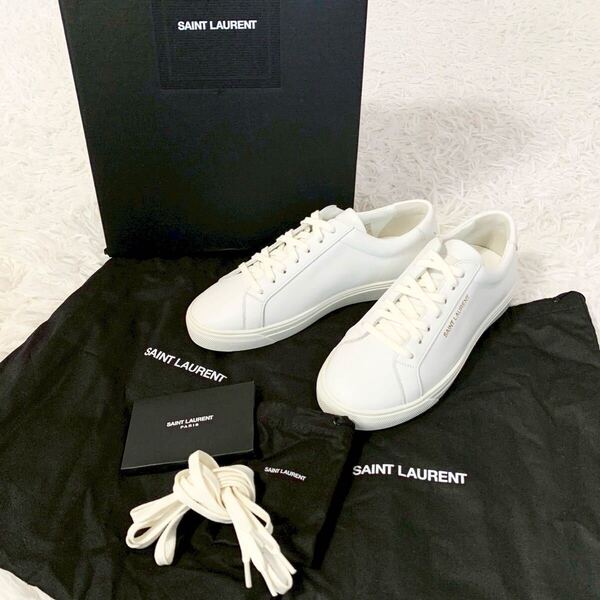 新品未使用 定価70,554円 SAINT LAURENT PARIS サンローランパリ ANDY アンディ レザー ローカットスニーカー メンズ レディース