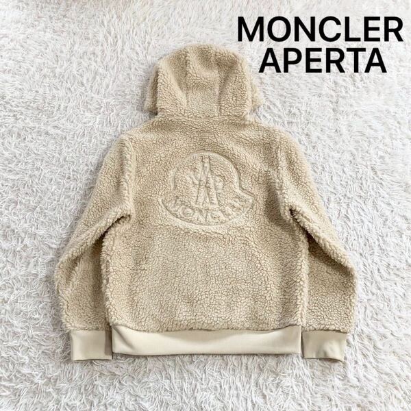【正規品】 MONCLER MAGLIA APERTA CON ZIP ジップアップ ボアジャケット フリース フーディー モンクレール マグリア アペルタ バックロゴ