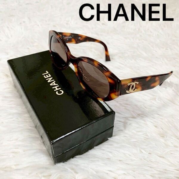 CHANEL ココマーク サングラス 03517 71340 メガネ アイウェア シャネル CCロゴ 鼈甲柄 ベッコウ 箱付き 収納袋