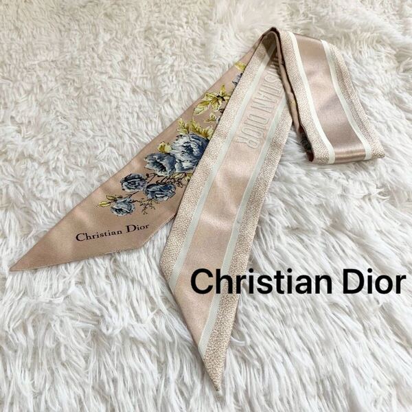 Christian Dior ミッツァ スカーフ シルク100 花柄 クリスチャンディオール フローラル floral flower フラワー アクセサリー 小物