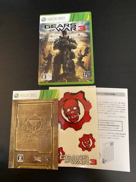 送料無料 ステッカー付 Xbox360★ギアーズオブウォー3★used☆GoW3☆import Japan