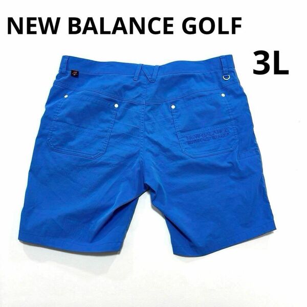 ニューバランスゴルフ 8 3L程度 ハーフパンツ ショートパンツ ブルー NEW BALANCE GOLF 刺繍ロゴ 大きいサイズ