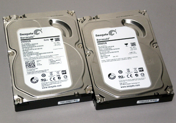 【送料無料】◆Seagate ST2000DM001 2TB 使用:17h・18h「新同品2個セット」【即決】B