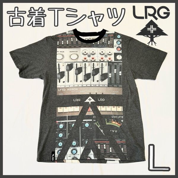 【美品】古着 Tシャツ 半袖 LRG グレー モダンデザイン 90年代 レトロ ヴィンテージ アメカジ 90s