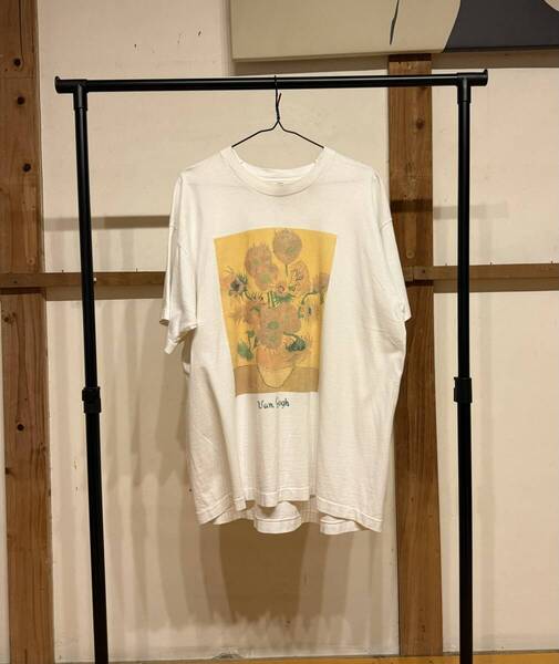 雰囲気◎ 90S ひまわり ゴッホ Tシャツ XL ART VINTAGE ヴィンテージ 古着