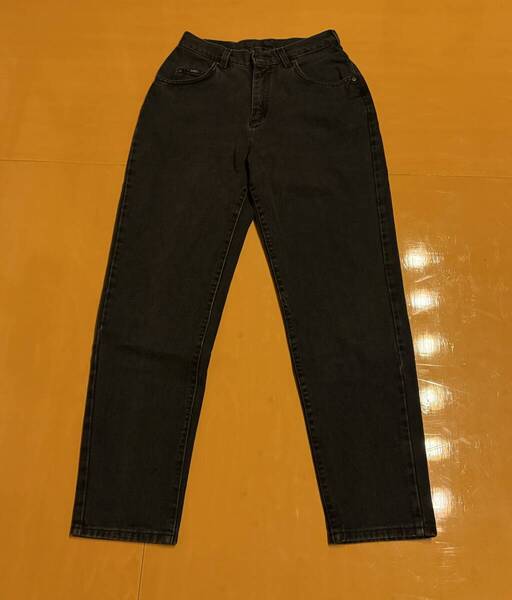 USA製 90s LEE ブラック デニム バギー パンツ ワイド テーパード 後染め 黒 ヴィンテージ 古着