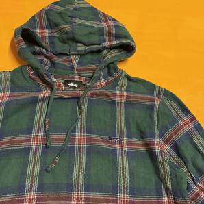 Stussy Hooded Green Plaid Poncho
