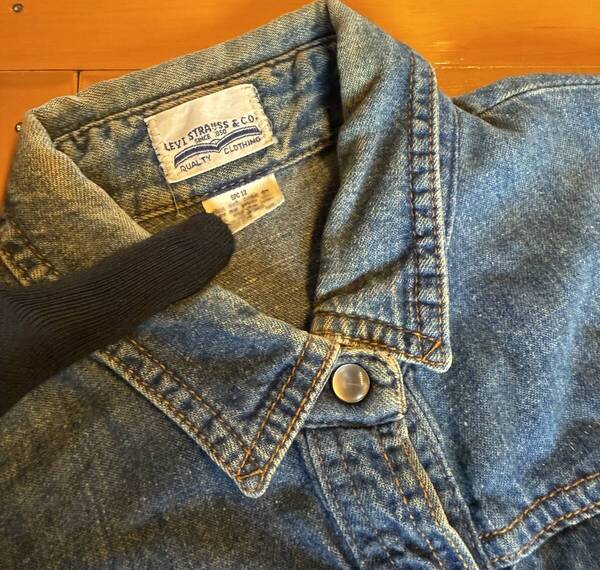 雰囲気◎ 70s vintage Levi's デニム ウエスタンシャツ DOT SNAPPERS ヴィンテージ 古着