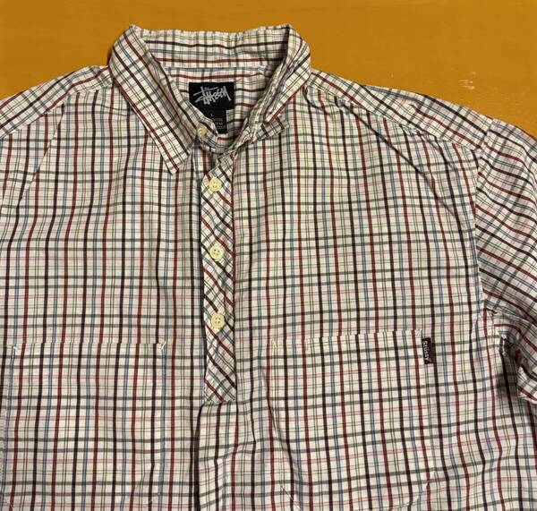 deadstock! OLD STUSSY 半袖 チェックシャツ size L