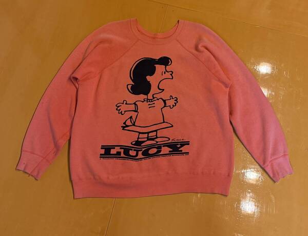 Peanuts LUCYp 60s vintage Sweatshirt Size XL位 身幅約60cm ヴィンテージ 古着