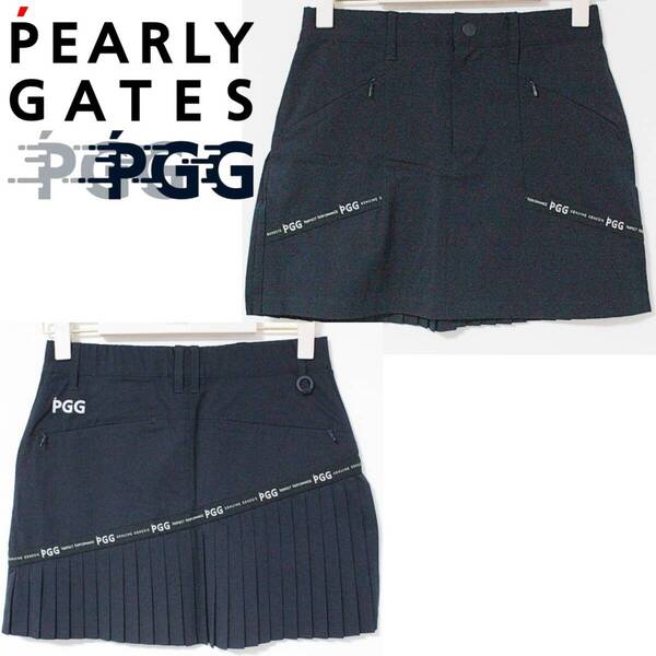新品 PGG(パーリーゲイツ) フリル切替スカート Sサイズ(ウエスト約70-72cm)紺 K5044