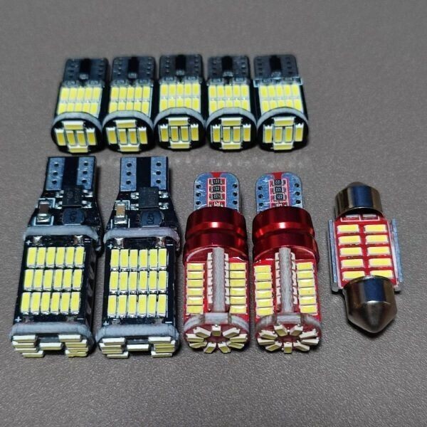爆光10個セット!アクア NHP10/G's 後期 T10 LED 室内灯 バックランプ ナンバー灯 ルームランプセット ホワイト トヨタ /45/57/26/t31