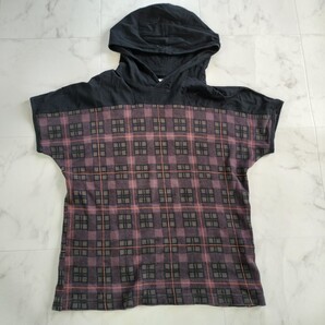SHAREEF シャリーフ パーカー フーディー フレンチスリーブ メンズ コットン100% 綿 黒 茶色 ブラウン ブラック 1 S~M
