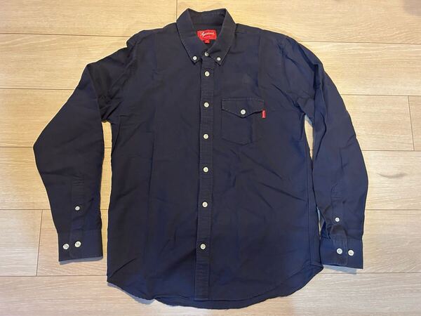 supreme オックスフォード シャツ ネイビー s シュプリーム
