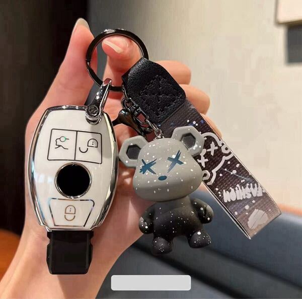 『送料無料』メルセデス・ベンツ スマートキーケース クマ型キーホルダー付き キーリング付き