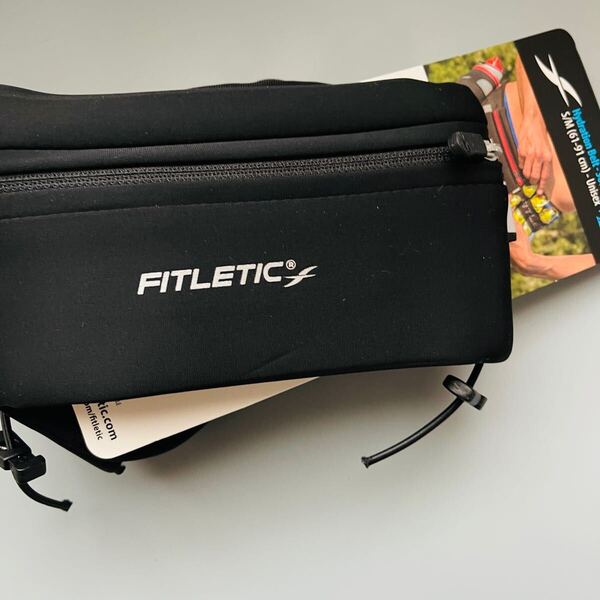 FITLETIC ランニングウエストポーチ 防水ネオプレーン素材 iPhone6sPlus対応サイズ 12ozボトル付き ゼッケンホルダー付き HD-12G BLK S/M