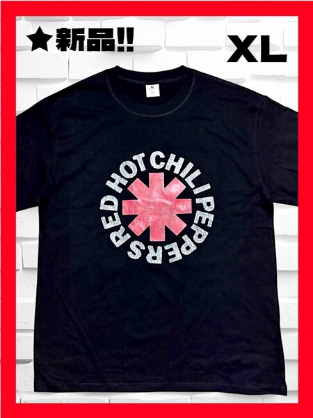 ★新品!◆送料無料!◆大き目XL◆RED HOT CHILI PEPPERS,レッドホットチリペッパーズ*大人気アスタリンクロゴ*ヴィンテージ風,半袖Tシャツ