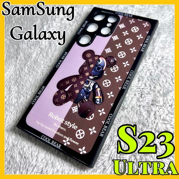 Samsung Galaxy S23Ultra 5Gケース TPU強化カラス 茶色 可愛い お洒落 サムスン ギャラクシーs23ウルトラ 5Gカバー ブラウン