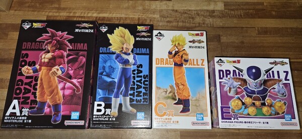 一番くじ ドラゴンボール VSオムニバスCROSS A賞 超サイヤ人4 孫悟空 B賞 超サイヤ人3 ベジータ C賞 MASTERLISE E賞 悪の帝王 フリーザ 4種