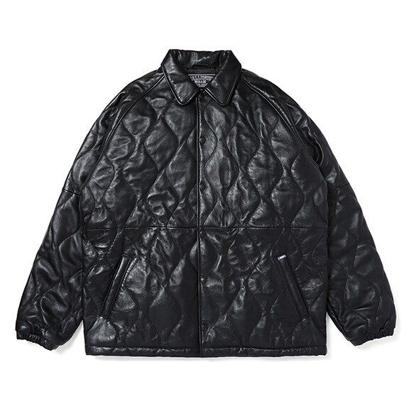 最安!CHALLENGER QUILTING LEATHER JACKET 黒 ブラック XL チャレンジャー キルティング レザージャケット 送料無料