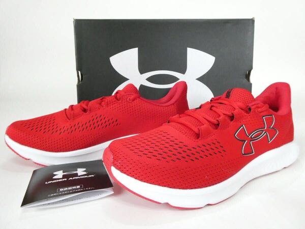 アンダーアーマー 新品! UAチャージド パスート3ビックロゴ 27.5cmD 赤 ランニング軽量スニーカー 送料無料UNDER ARMOUR