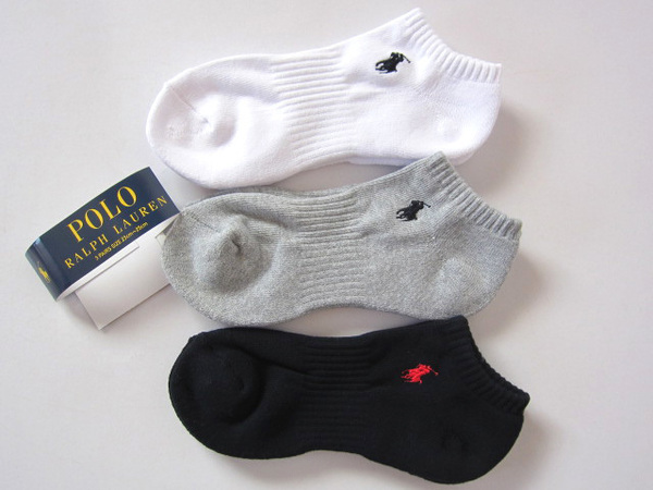 POLO ラルフローレン新品!3足セット マーク刺繍ショートソックス 23-25cm白濃紺灰 送料無料RALPHLAUREN 靴下
