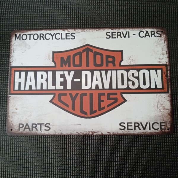 ■HARLEY DAVIDSON ハーレーダビッドソン ブリキ看板 ガレージ メタルプレート レトロ アメリカンインテリア 世田谷ベース アメリカン雑貨
