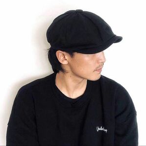 キャスケット ハンチング 黒 帽子 ベレー帽 メンズ レディース 小顔 ユニセックス ブラック シンプル 無地