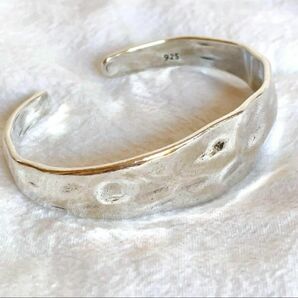 ブレスレット メキシカンジュエリー シルバー たたき プレーン バングル レディース メンズ ユニセックス ペアアクセサリー