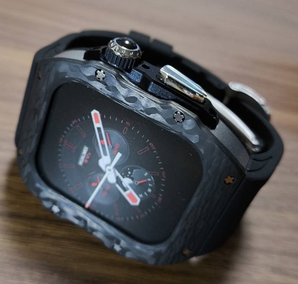 銀 APPLE WATCH アップルウォッチ SERIES10 シリーズ10 42MM 46MM カーボン ステンレス GOLDEN CONCEPT 好きに ケース カバー カスタム