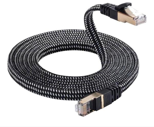 CAT8 LANケーブル 1m 40Gbps 2000MHz ブラック