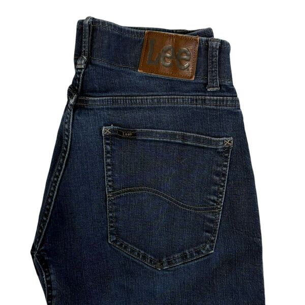 Lee ジーンズ W32 (W30程度) L30 ストレッチ テーパード ブルー デニムパンツ(P038)