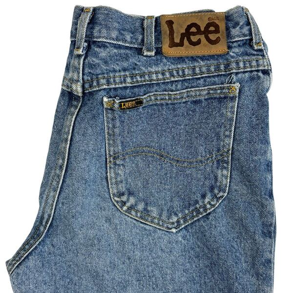 Lee ジーンズ W33 (W31程度)L30 ストレート ブルー デニムパンツ 90s USA製 90年代 (P137)