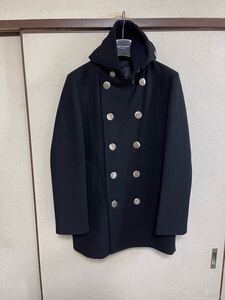 【良品】【フード取外し可能】 n.hoolywood ミスターハリウッド エヌハリウッド MELTON HOODED PEA COAT Pコート NAVY ネイビー 即決あり