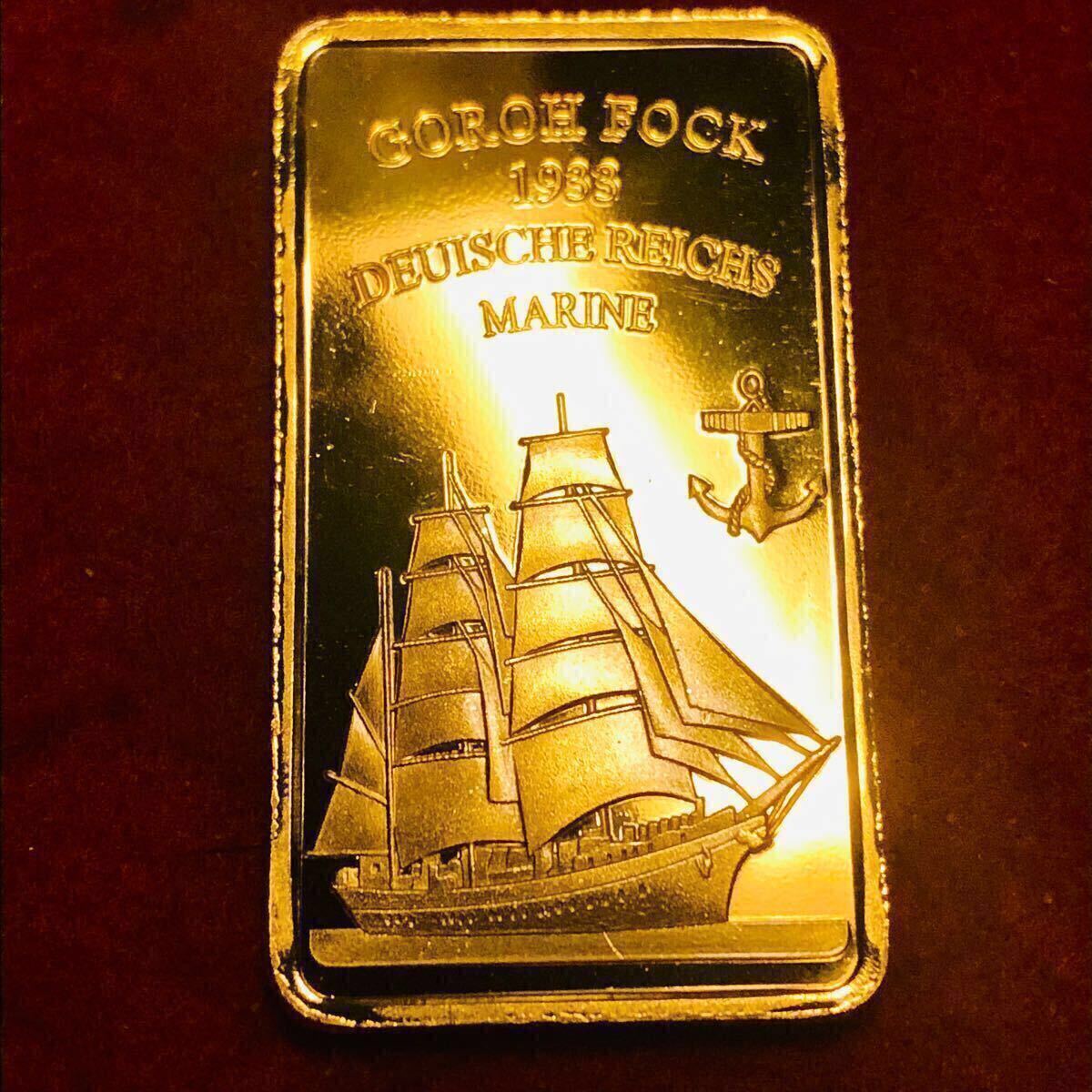 A361ドイツ 1933年 ドイツ連邦海軍練習船記念 大型金貨 カプセル