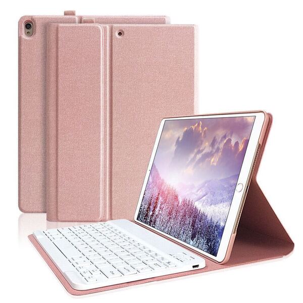 iPad Pro 10.5/Air3 第三世代 キーボード ケース ワイヤレス Bluetooth キーボードカバー取り外し可能 iPad 10.5インチ対応。色:赤