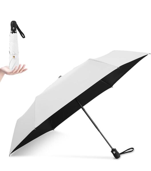 日傘 超軽量おりたたみ傘 晴雨兼用 UVカット 100%完全遮光 遮熱 UPF50+ 日焼け防止 紫外線遮断 ワンタッチ自動開閉 収納ポーチ付き
