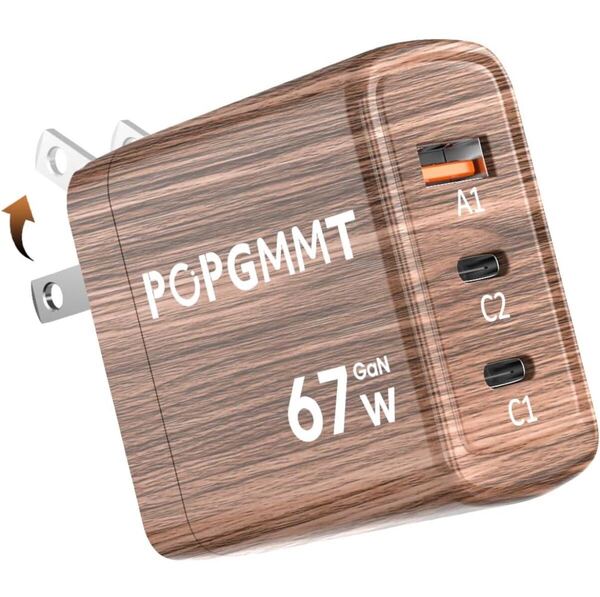 67W 充電器 type-c 【PD 充電器 三台同時】usb c 安全で低温 急速充電器 タイプC PD GaNII窒化ガリウム USB-C×2 と USB A 3ポート