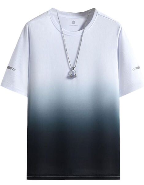 Tシャツ メンズ 半袖 夏服 スポーツウェア メンズ 半袖 ビッグt グラデーション カットソー カ ジュアル ランニングウェア