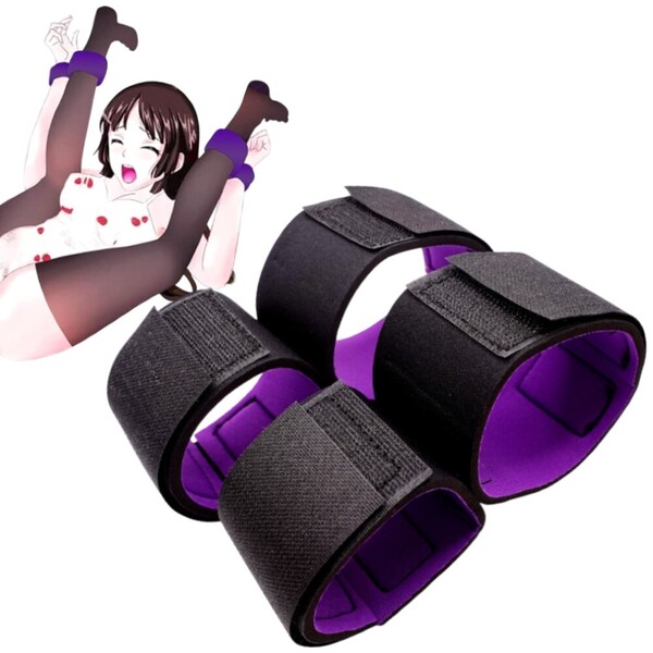 【匿名配送】コスプレグッズ M字開脚 手足拘束具 SMグッズ SMベルト 手枷 足枷 マジックテープ 大人のおもちゃ カップル