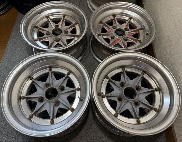 カサブランカ8 E+S 14×7J 7.5J オフセット0? 114.3 4H 当時物 深リム 61 71 ロンシャン シャーク