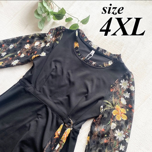 4XL 大きいサイズ ワンピース ドレス 異素材ワンピース 花柄 結婚式 韓国 ロングワンピース ドレスワンピース レース ミモレ