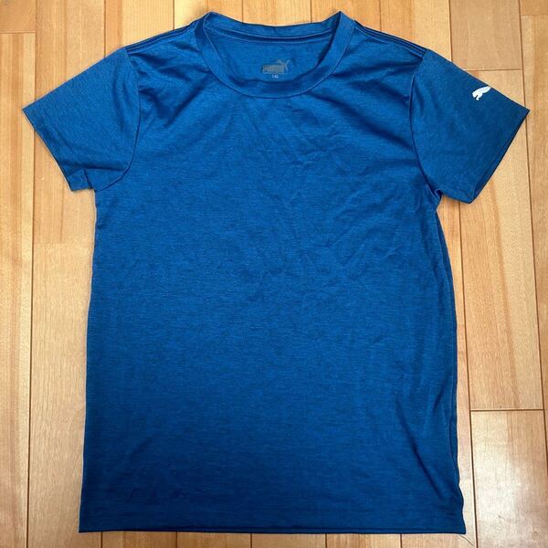 送料無料 140 PUMAプーマ キッズ 半袖 Tシャツ インディゴブルー 速乾 軽量 子供服 ブルー ネイビー 半袖Tシャツ シンプル