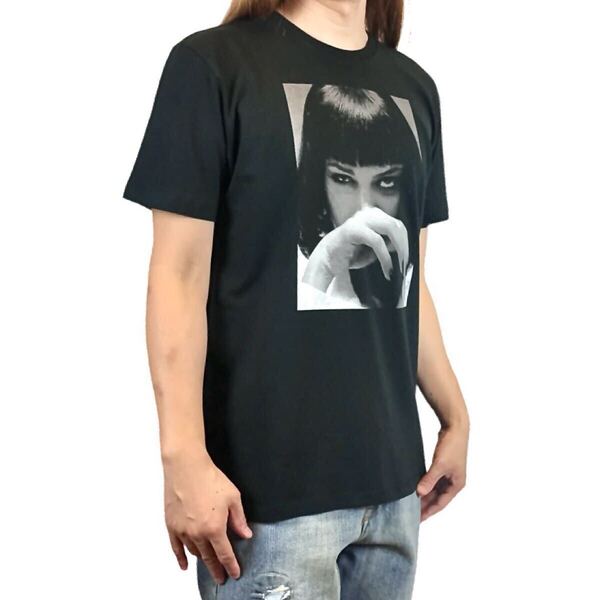 新品 パルプフィクション ミア 鼻吸引 キマリ顔 ユマサーマン タランティーノ 犯罪 クライムアクション映画 Tシャツ ユニセックス Lサイズ