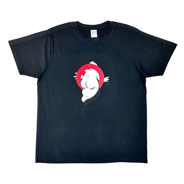 新品 ゴーストバスターズ NO GHOST ノーゴースト ムービー ロゴ コミカル おばけ お尻 後ろ姿 80年代 映画 Tシャツ オーバーサイズ XL(LL)