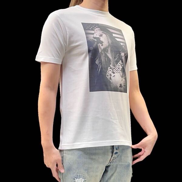 新品 Guns N' Roses ガンズアンドローゼス ヴォーカリスト アクセルローズ 星条旗 80s ハードロックバンド Tシャツ ユニセックス Lサイズ