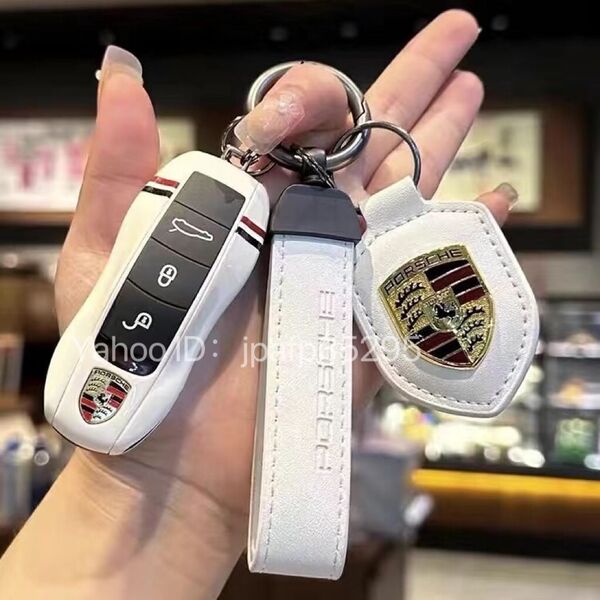 【3点セット】 ポルシェ キーケース ABS製 キーカバー キーホルダー カイエン パナメーラ 911 ボクスター タイカン マカン ケイマン