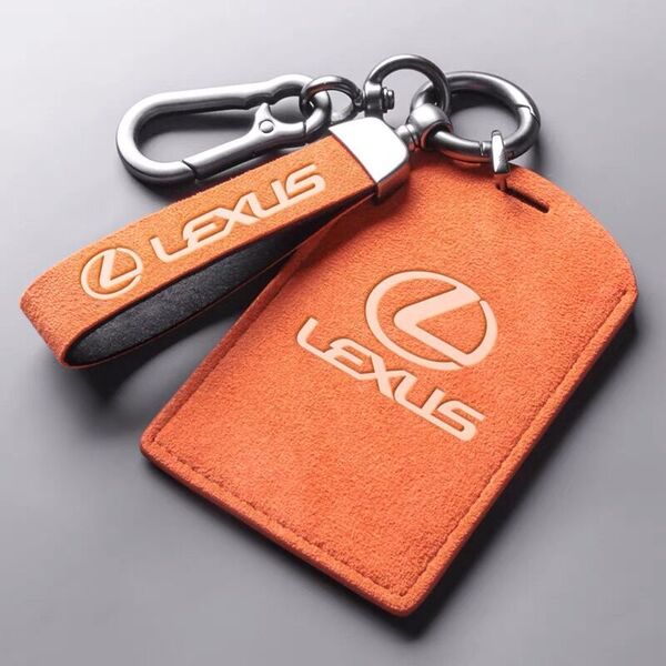 レクサス専用 キーケース アルカンターラ製 LEXUS キーカバー キーホルダー IS LS NX UX RX カード式 2色