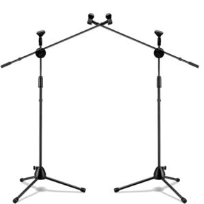 マイクスタンド ストレート 折畳 軽量 伸縮アーム 高調節可 2本売 バック付